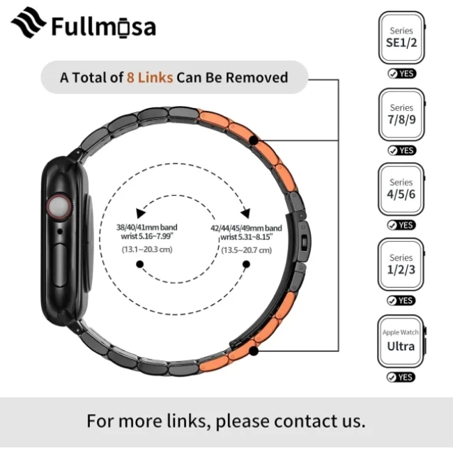 Fullmosa Metal Bantlarla Uyumlu Apple Watch Kordon