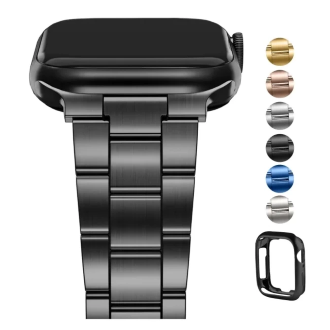 Fullmosa No Tools Needed Compatible Apple Watch Kordonları Black 42mm 44mm 45mm