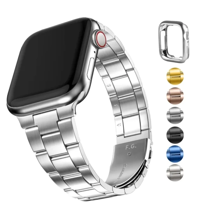 Fullmosa No Tools Needed Compatible Apple Watch Kordonları Gümüş 38mm 40mm 41mm