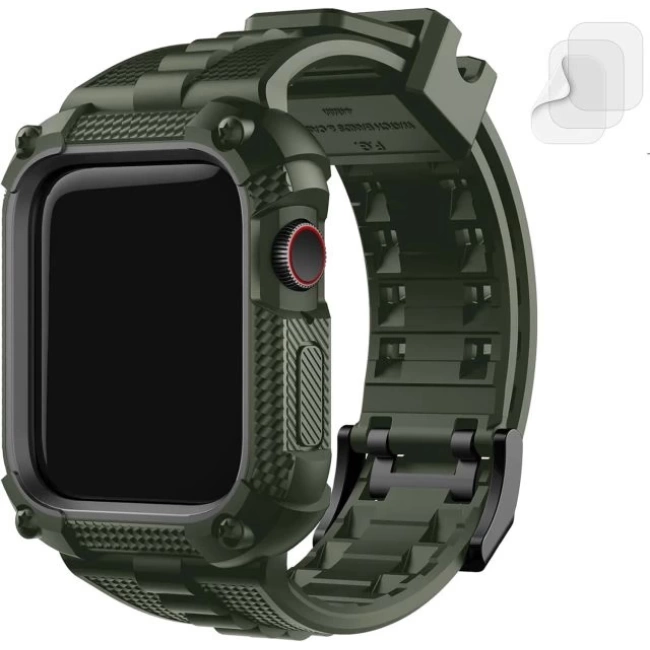 Fullmosa Saat Kordonları Sağlam iWatch Kordon Silikonu Asker Yeşil 46mm Series 10
