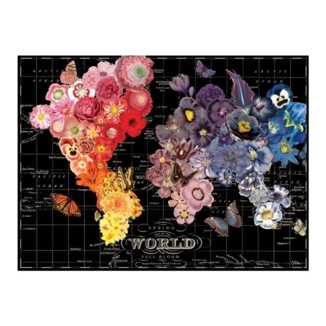 Galison Çiçek Görünümlü Dünya Haritası Puzzle
