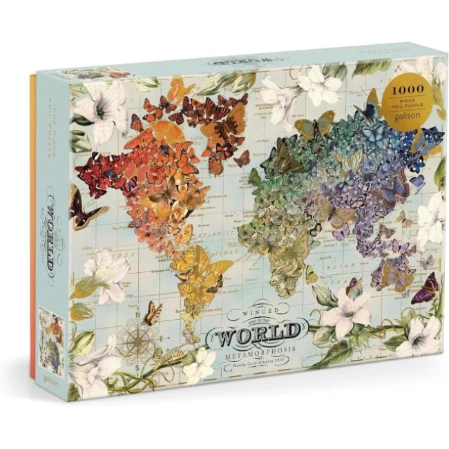 Galison Kelebek Görünümlü Dünya Haritası Puzzle