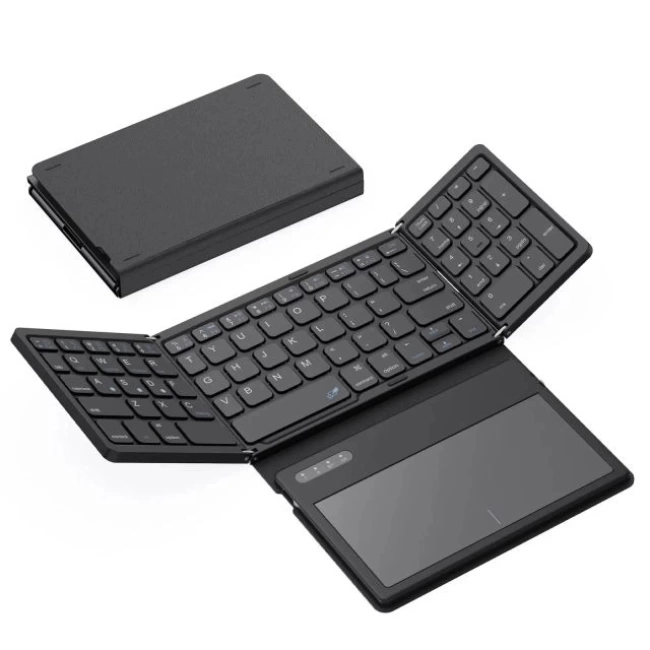 GEODMAER Büyük Touchpad Katlanabilir Bluetooth Klavye Black