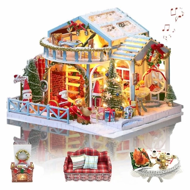 GuDoQi 1:24 Ölçekli DIY Minyatür Dollhouse Kiti