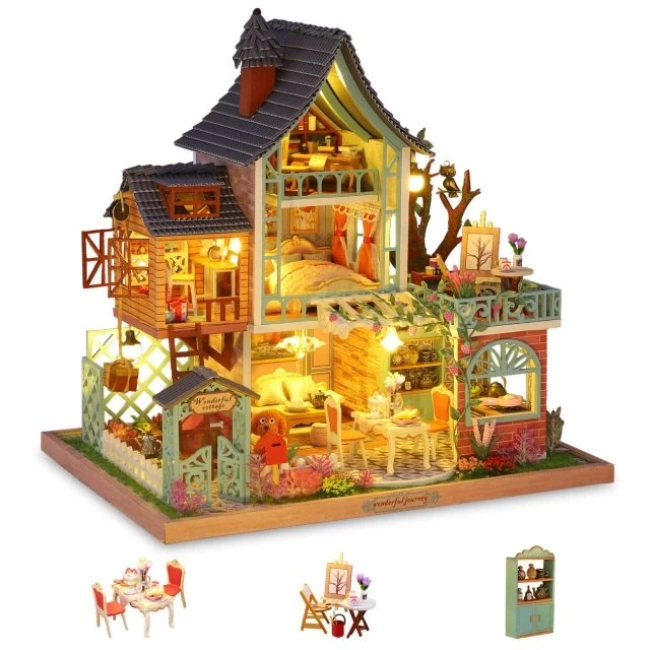 GuDoQi 1:24 Ölçekli Müzikli Minik Ev kiti