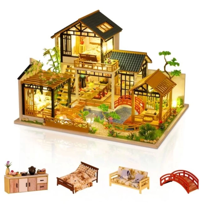 GuDoQi 1:24 Ölçekli Mobilyalı Minik Ev seti