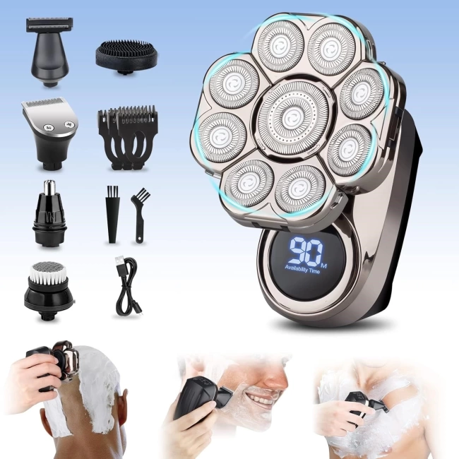 Handsomeface 9D Elektrikli Baş Tıraş Makinesi Geliştirilmiş - Gümüş