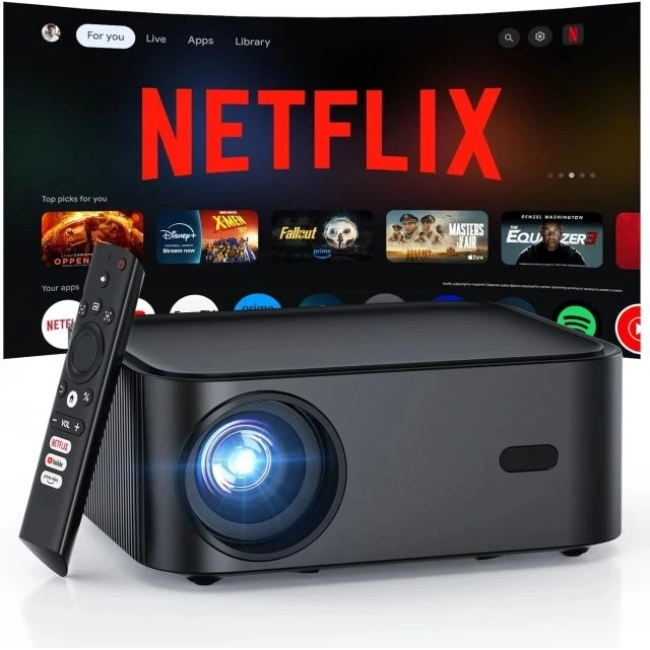 HAPPRUN 1500 ANSI Akıllı Projektör, 4K 300 Ekran