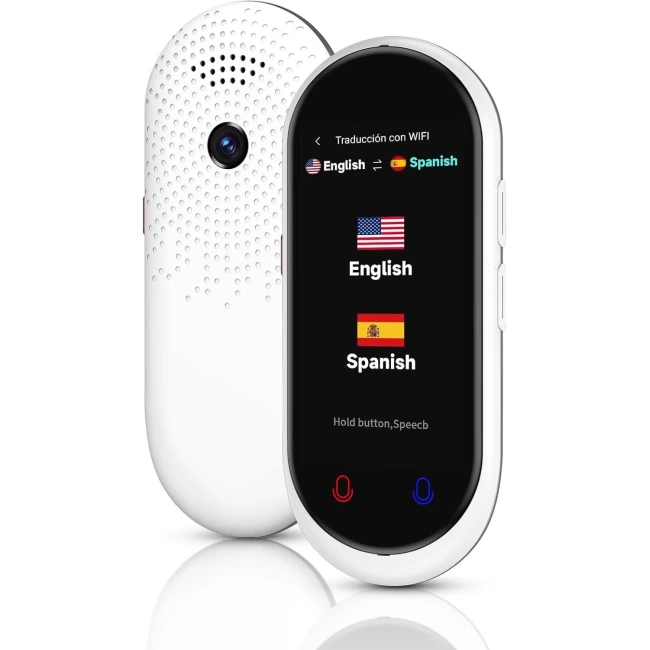HASLED  5 Yönlü Taşınabilir Tercüman WiFi Gerektirmez 138 Dil - Beyaz