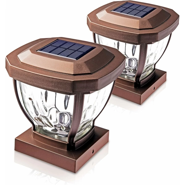 Home Zone Security Dış Mekan Solar Direk Başlığı Işıkları - Kahverengi