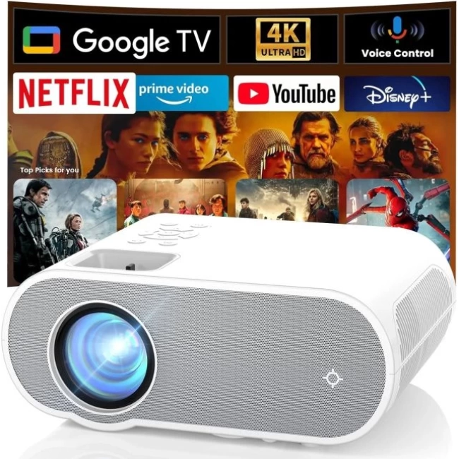 HOMPOW Yerli 1080P Full HD Bluetooth Projektör Google system