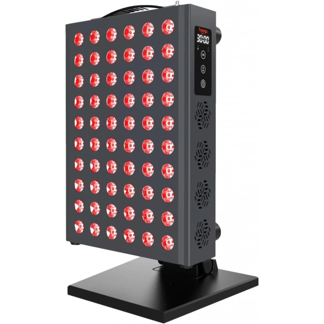 Hooga Yüz ve Vücut İçin Kırmızı Işık Terapisi, Zamanlayıcı ve Standlı 60 Çift Çipli LED