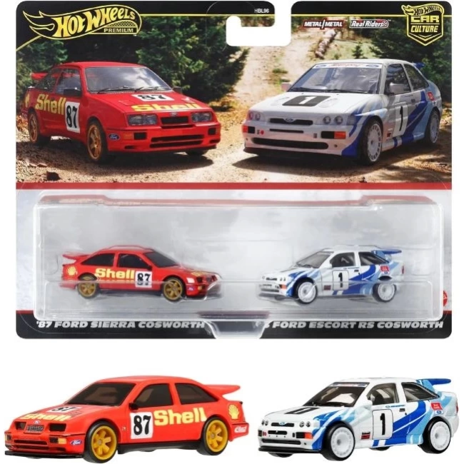 Hot Wheels Premium 93 Ford Escort RS Cosworth / 87 Ford Sierra Araba