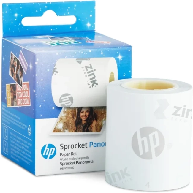 HP Sprocket Panorama Instant Taşınabilir Renkli Etiket ve Fotoğraf Yazıcısı ve Kağıt Paketi Gri Zink Paper Bundle