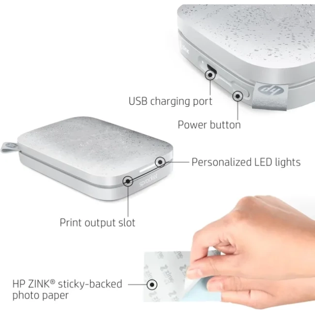 HP Sprocket Taşınabilir 2x3 Anında Fotoğraf Yazıcısı
