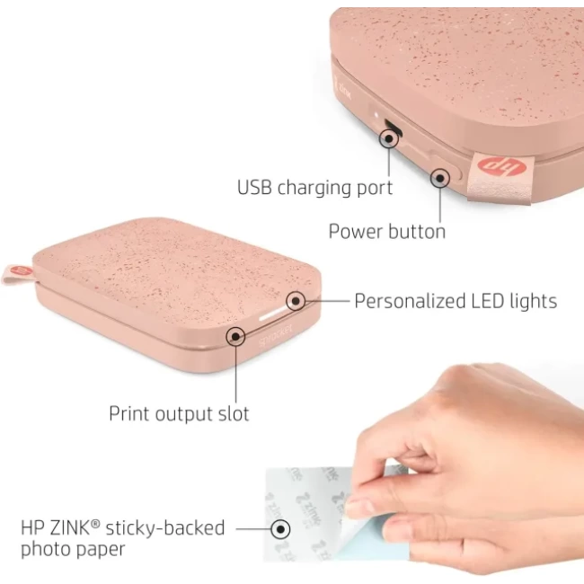 HP Sprocket Taşınabilir 2x3 Anında Fotoğraf Yazıcısı