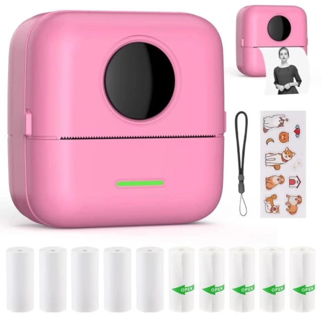 HuiJuKeJi Mini Etiket Yazıcısı Rose