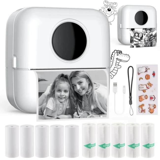 HuiJuKeJi Mini Etiket Yazıcısı white