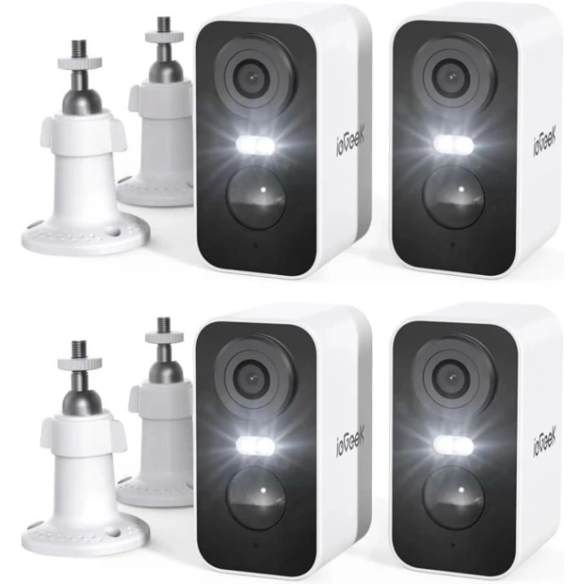 ieGeek Kablosuz Pille Çalışan WiFi Güvenlik Kamerası 4 Pack White Cam