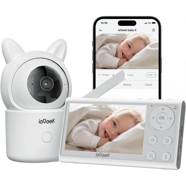 ieGeek Kamera ve Ses Özellikli Video Bebek Monitörü, 1080P FHD - 1 Kamera