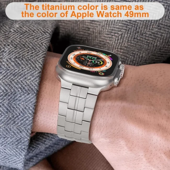 iiteeology Apple Watch Ultra 2 Band 49mm ile uyumludur Natural Titanium