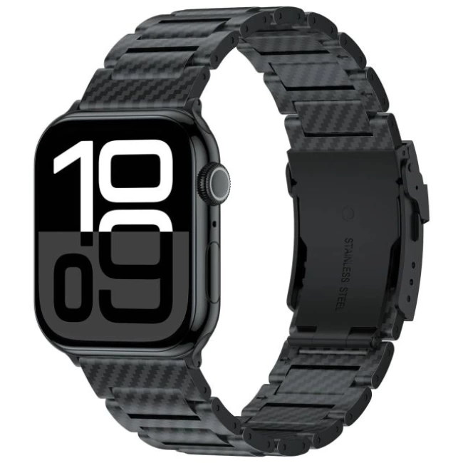 iiteeology Karbon Bant Uyumlu Apple Watch Karbon Fiber Kordon Klasik Siyah