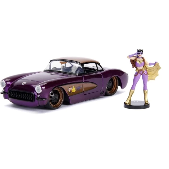Jada Toys 1: 24 1957 Chevy Corvette W/Batgirl Figürü