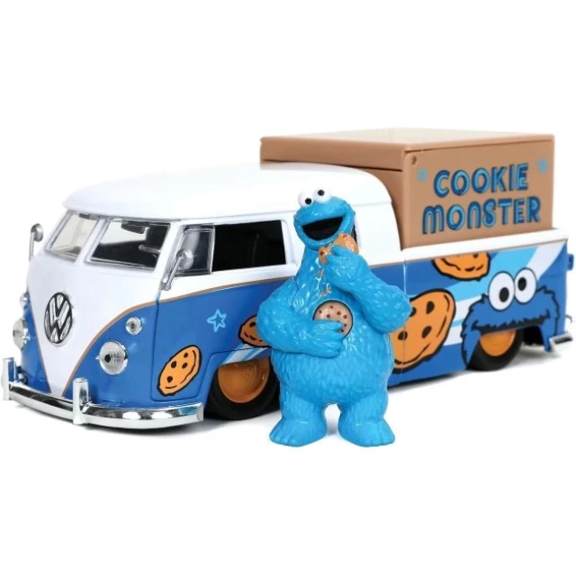 Jada Toys 1:24 Ölçekli Araçlar ve Kurabiye Canavarı Figürleri Cookie Monster