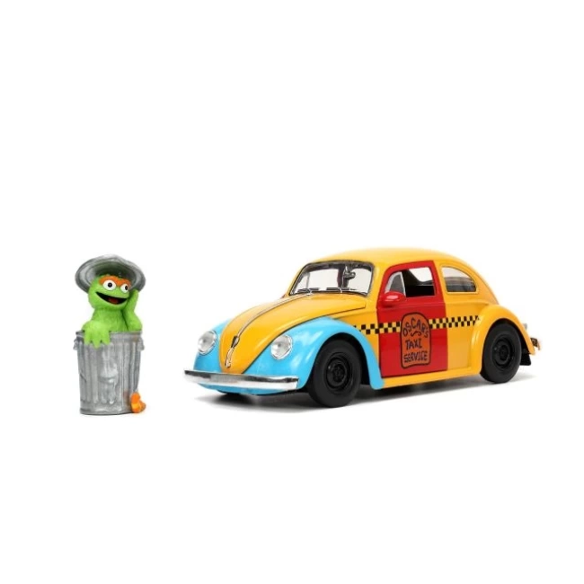 Jada Toys 1:24 Ölçekli Araçlar ve Kurabiye Canavarı Figürleri Oscar the Grouch