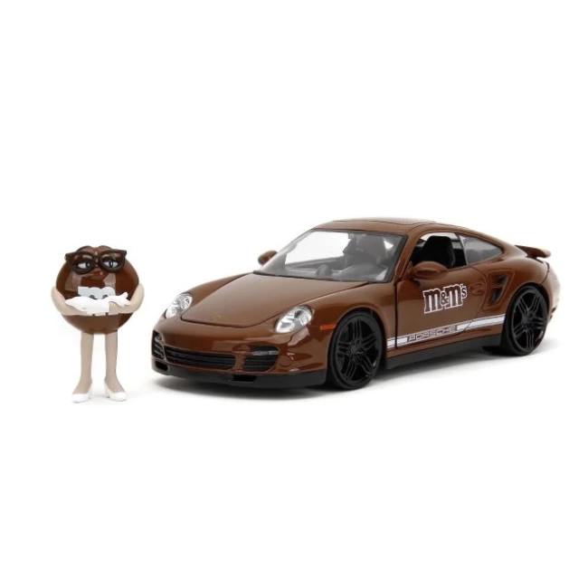 Jada Toys M&Min 1:24 Porsche 911 Turbo Döküm Arabası Kahverengi Figür