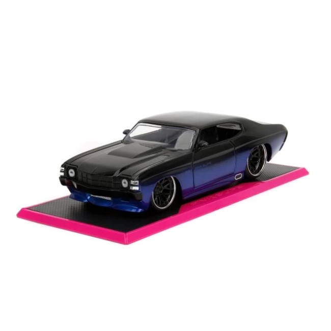 Jada Toys Pembe Fişler 1:24 W5 1971 Chevy Chevelle SS Die-Cast Araç Tabanı
