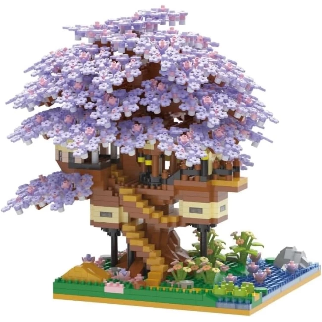 Kadablk Sakura Ağacı Ev Modeli Mikro Blok Seti - 2229 Parça