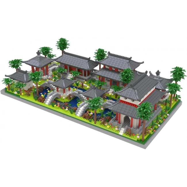 Kadablk Suzhou Bahçesinin Çin Tarzı Mimarisi, 3lü Arka Bahçe Seti - 3988 Parça
