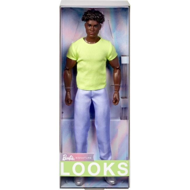 Kıvırcık Siyah Saçlı Barbie Ken Doll Koleksiyon No. 25