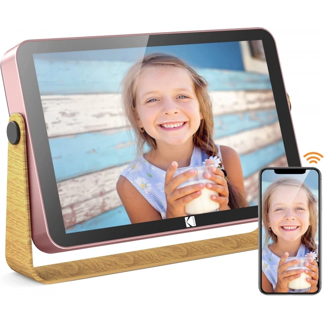 Kodak 10.1 Inc WiFi Dijital Fotoğraf Çerçevesi 1200x800 Dokunmatik Ekran, Pembe