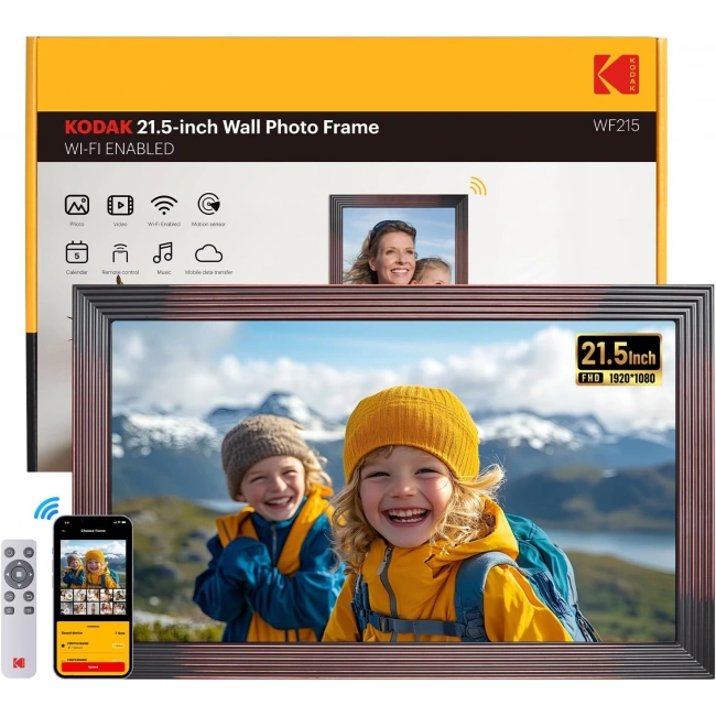 Kodak 21.5 Inc WiFi Dijital Fotoğraf Çerçevesi 1920x1080 FHD IPS Ekran Kumandalı