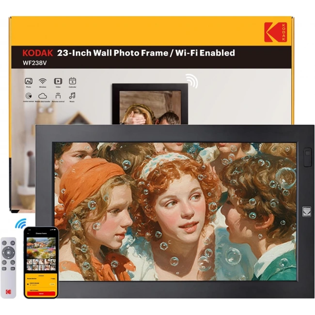 KODAK 23.8 Inc WiFi Dijital Fotoğraf Çerçevesi, 1920x1080 FHD IPS Ekran