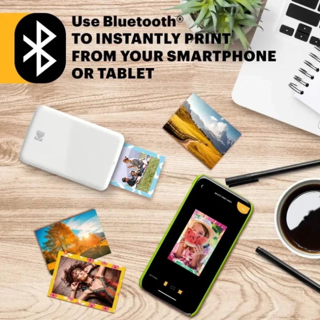 KODAK Step Anında Renkli Fotoğraf Yazıcısı Beyaz Printer