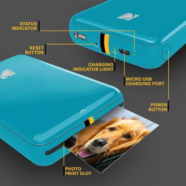 KODAK Step Anında Renkli Fotoğraf Yazıcısı Mavi Printer
