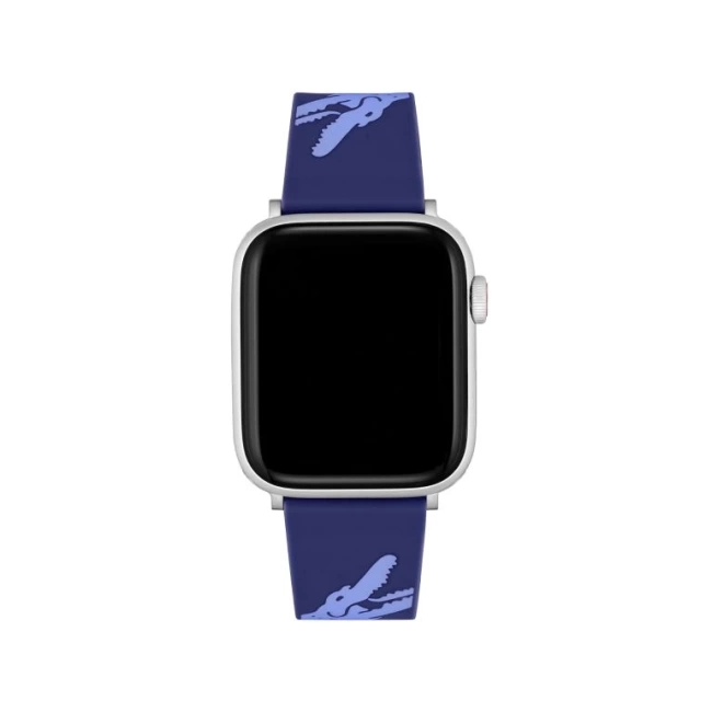 Lacoste Çizgili Silikon Unisex Apple Saat Kayışı Orta Boy Navy Blue