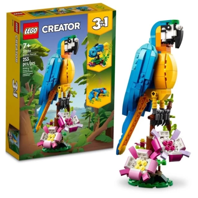 LEGO Creator 3ü 1 Arada Egzotik Papağan Yapım Oyuncak Seti (31136)