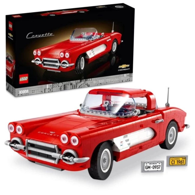 LEGO Icons Corvette Klasik Araba Model Yapı Seti 10321 Multicolor