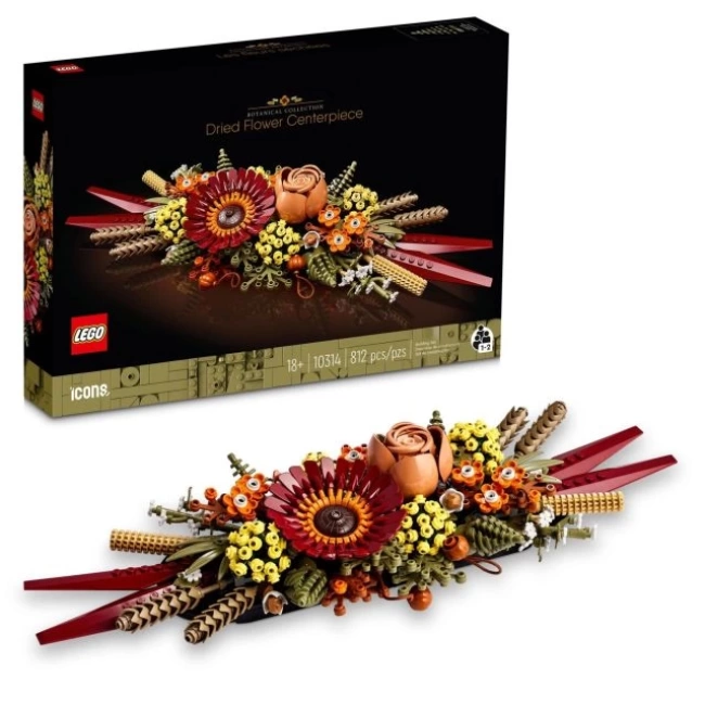 LEGO Icons Kurutulmuş Çiçek Merkez Parçası Botanik Koleksiyonu Seti 10314 Multicolor