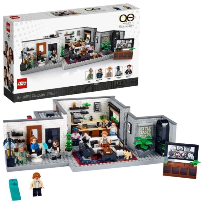 LEGO Queer Eye – Fab 5 Loft 10291 Yapı Seti (974 Parça) Açılması Kolay Paketleme