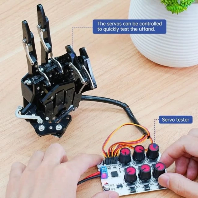 LewanSoul Robot El Beş Parmak Biyonik Robot Mekanik Kol DIY Left Hand with Tester