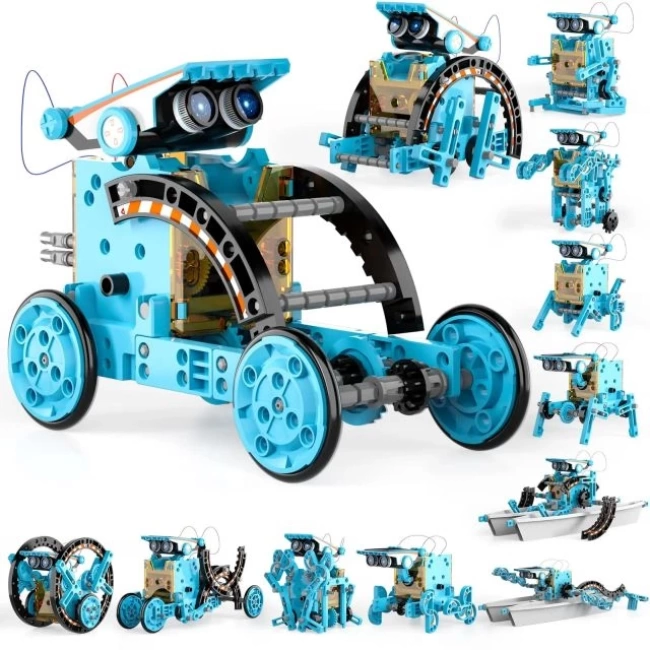 Lucky Doug 12si 1 arada STEM Güneş Robotu Mavi
