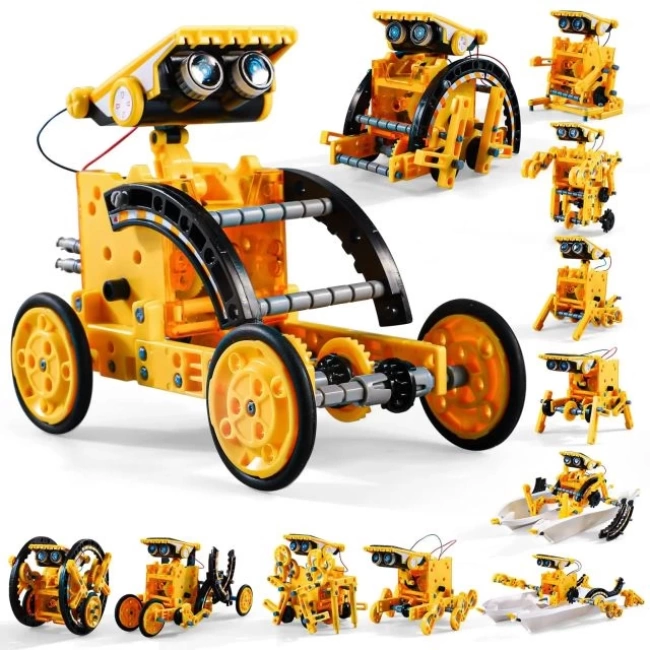 Lucky Doug 12si 1 arada STEM Güneş Robotu Sarı
