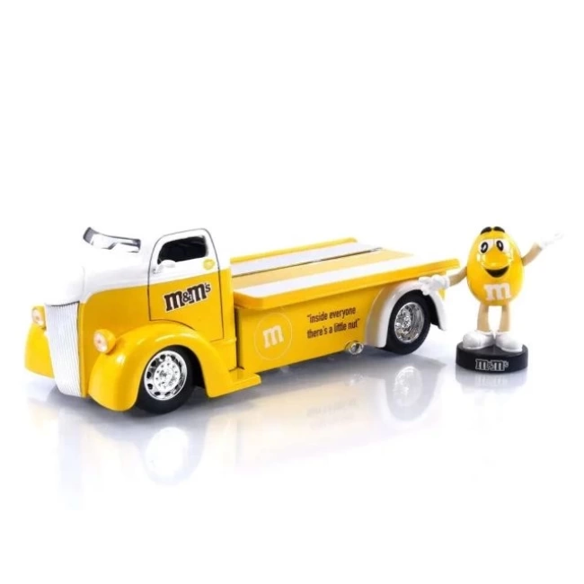 M&Mnin 1:24 1947 Ford COE Düz Yataklı Döküm Arabası ve Sarı Figür