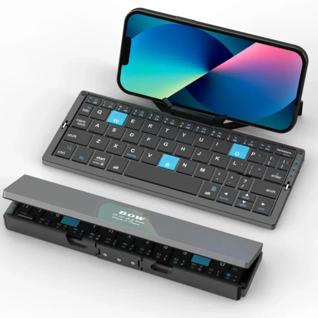 Manyetik Standlı Katlanabilir Bluetooth Klavye Beyaz