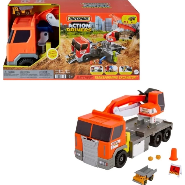 Matchbox Aksiyon Sürücüleri Ekskavatör Arabaları Oyun Seti